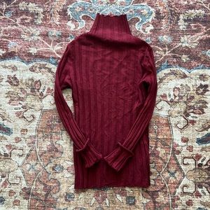 J. crew red ribbed wool blend turtleneck sweater size small